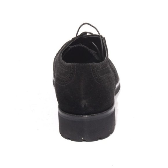GoodMan 42564a Black Suede Leather Elastic / Lace -Up Oxford Shoes main image 3